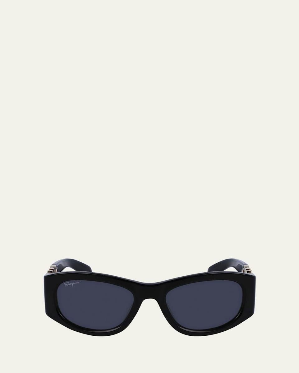 Gancini Round Acetate Sunglasses